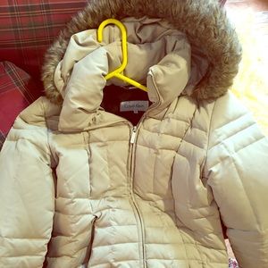 Calvin Klein Down Winter Coat with Fur Hood